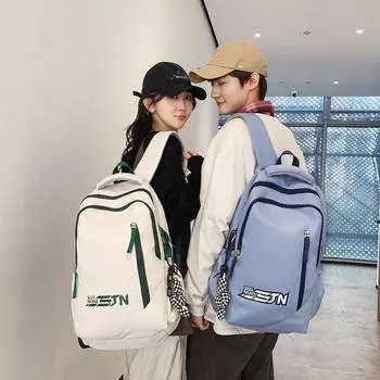 Рюкзак с буквенным принтом, студенческий школьный женский рюкзак в студенческом стиле, дорожная сумка чёрный