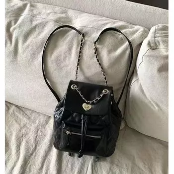 Рюкзак с цепочкой для женщин, уличная мода, сумка через плечо Lock Love, повседневные дорожные рюкзаки, новые