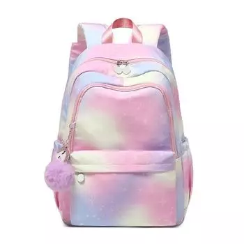 Рюкзак с градиентным цветом и радужным принтом, женский рюкзак для начальной школы, легкий школьный рюкзак, большой вместительности One Size