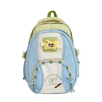 Рюкзак с контрастной строчкой для учеников средней школы, легкий рюкзак зелёный