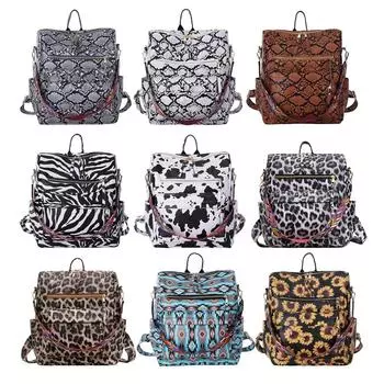 Рюкзак с леопардовым принтом в стиле ретро и зебры, большая вместительная дорожная сумка через плечо Style 7