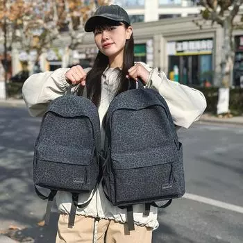 Рюкзак с леопардовым принтом, женский ретро-рюкзак большой вместимости, студенческий рюкзак Small коричневый