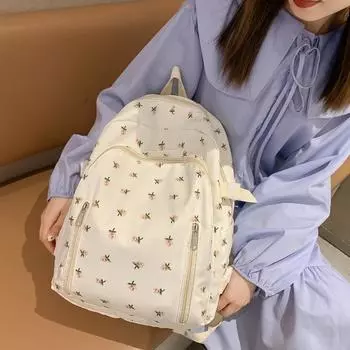 Рюкзак с лесным принтом, женский школьный рюкзак для средней школы и колледжа розовый