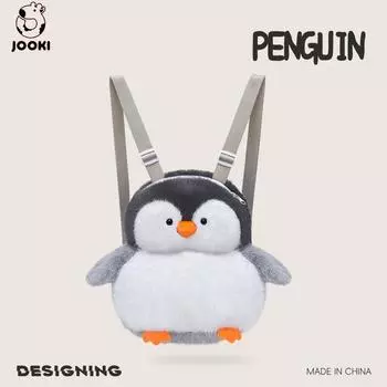 Рюкзак с мягкой игрушкой «Пингвин Сара»: Милая маленькая кукла, плюшевая игрушка для девочки, тканевая кукла, подарочные мягкие игрушки для детей 30cm