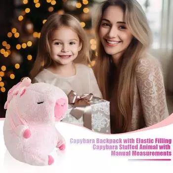 Рюкзак с плюшевой черепахой Capybara на молнии Kawaii, мягкая игрушка Capybara, плюшевая кукла в подарок для детей 25 cm A