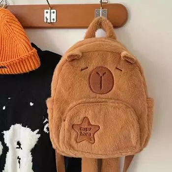Рюкзак с плюшевыми игрушками Capybara Мягкие игрушки Capybara Kawaii Рюкзак Capybara Сумки для книг Легкие повседневные рюкзаки для ноутбуков