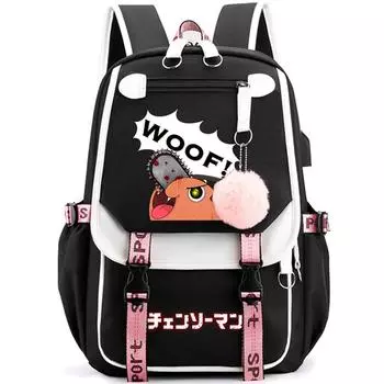 Рюкзак с принтом аниме для девочек, школьная сумка, подростковая парусиновая сумка для книг, Kawaii, школьный рюкзак Mochila