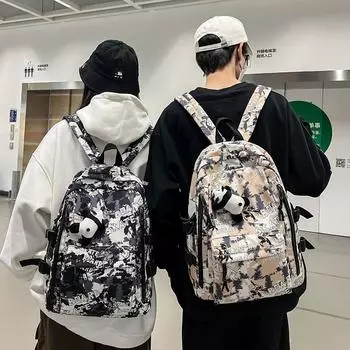 Рюкзак с принтом граффити, мужской рюкзак большой вместимости, школьный рюкзак для школьников хаки