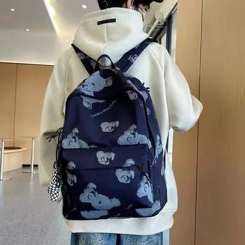 Рюкзак с принтом медведя из мультфильма, рюкзак большой емкости, школьный ранец для младших школьников