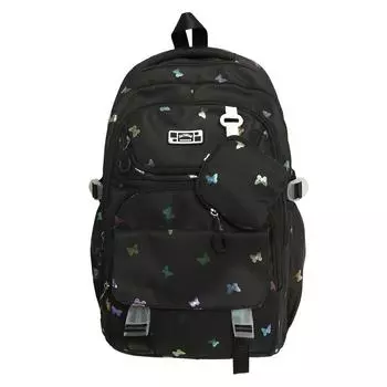 Рюкзак с принтом медведя, студенческий школьный рюкзак, женский легкий рюкзак чёрный