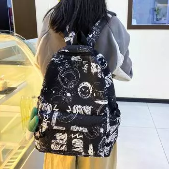 Рюкзак с принтом, студенческий школьный женский дорожный рюкзак