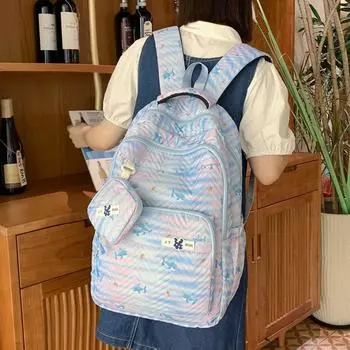 Рюкзак с принтом зебры, женский рюкзак большой вместимости, школьная сумка для студентов с кошельком для монет розовый