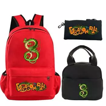 Рюкзак с принтом «Жемчуг дракона», 3 шт./компл., сумка для книг с сумкой для обеда, пенал для подростков, детский школьный рюкзак для девочек и мальчиков
