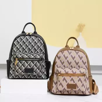 Рюкзак с принтом Женская дорожная сумка большой вместимости Рюкзак для поездок на работу чёрный