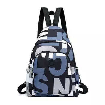 Рюкзак с принтом, женская легкая нагрудная сумка, водоотталкивающий дорожный рюкзак синий