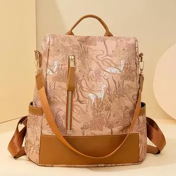 Рюкзак с принтом, женский легкий рюкзак большой емкости, многоцелевая водонепроницаемая сумка на плечо синий