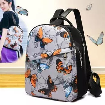 Рюкзак с принтом женский мужской из ткани Оксфорд водонепроницаемый дорожный повседневный школьный рюкзак женский рюкзак большой вместимости серый