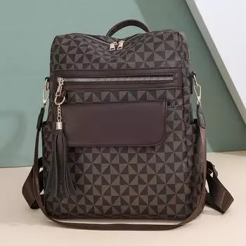 Рюкзак с принтом, женский противоугонный рюкзак большой вместимости, многофункциональная дорожная сумка чёрный