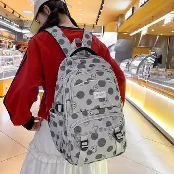 Рюкзак с принтом, женский рюкзак большой вместимости для учащихся средней школы, мужской рюкзак для младших школьников серый