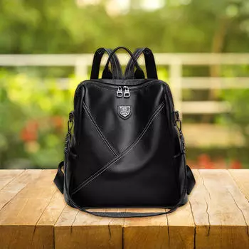 Рюкзак с регулируемым ремнем для школы для активного отдыха на природе для шопинга для взрослых чёрный