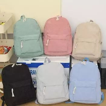 Рюкзак с рисунком для женщин, полосатый бархатный рюкзак, школьные сумки, рюкзаки для малышей, кавайные рюкзаки one size чёрный