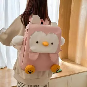 Рюкзак с рисунком пингвина для женщин, маленький школьный рюкзак для детей, дорожный рюкзак чёрный