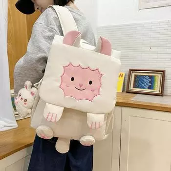 Рюкзак с рисунком женский маленький рюкзак для школьников большой емкости нейлоновый школьный ранец чёрный