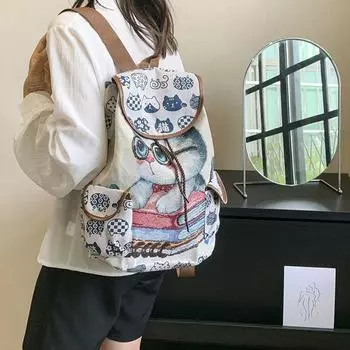 Рюкзак с вышивкой в виде богемного слона, повседневная сумка через плечо в этническом стиле, рюкзак для шопинга Style6