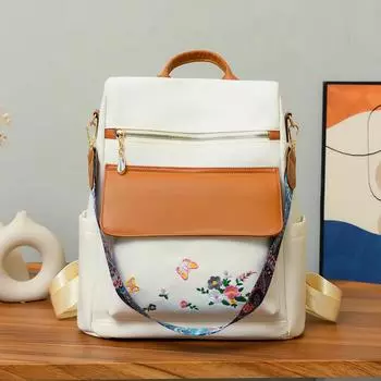 Рюкзак с вышивкой. Женский рюкзак большой вместимости. Оксфордский школьный рюкзак для путешествий. хаки