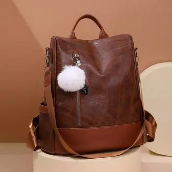 Рюкзак с защитой от кражи для женщин, европейский и американский ретро-рюкзак большой вместимости, мягкая кожаная дорожная сумка высокого класса