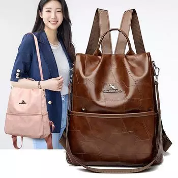 Рюкзак с защитой от кражи в стиле ретро, женский рюкзак большой емкости, легкий дорожный школьный рюкзак синий