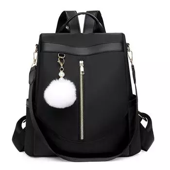 Рюкзак с защитой от кражи, женский, мягкий, кожаный, большой емкости, дорожный рюкзак, сумка двойного назначения через плечо чёрный