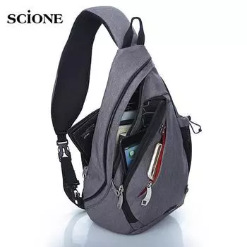 Рюкзак SCIONE большой емкости, нагрудная сумка, нейлоновые сумки-мессенджеры на молнии, школьная современная сумка на плечо синий