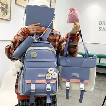 Рюкзак школьный большой вместимости, школьный рюкзак для средней школы чёрный