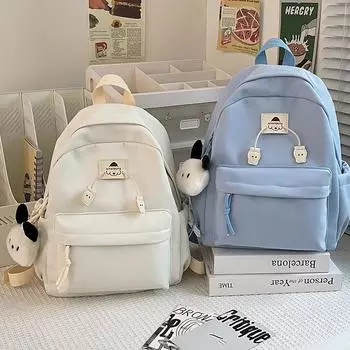 Рюкзак сплошного цвета, маленькая студенческая легкая сумка для мамы, маленькая школьная сумка для женщин синий