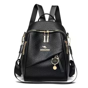 Рюкзак сплошного цвета, женская сумка большой емкости, дорожный пригородный рюкзак чёрный