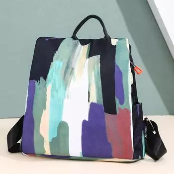 Рюкзак сплошного цвета, женский школьный рюкзак с принтом, дорожный рюкзак синий