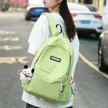 Рюкзак Сплошной цвет Студенческий школьный рюкзак белый