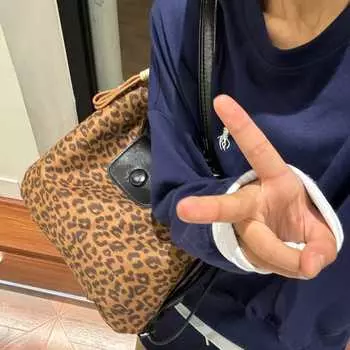 Рюкзак Star Yang Mi с леопардовым принтом для женщин, осенне-зимний, вместительная сумка-тоут на одно плечо с завязками, рюкзак для поездок на работу