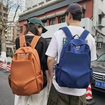 Рюкзак старшей средней школы нейлона сплошного цвета женщин большой емкости для студентов колледжа светло-синий