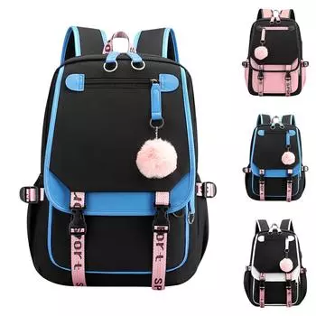 Рюкзак Студенческая сумка через плечо Путешествия Рюкзак для ноутбука Подарок One Size синий