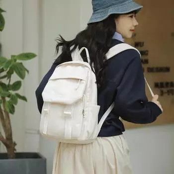 Рюкзак Студенческая сумка Рюкзак Маленькая школьная сумка для женщин чёрный