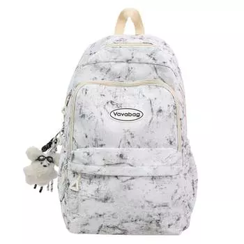 Рюкзак студенческий школьный с принтом тай-дай, женский легкий рюкзак, рюкзак большой вместимости белый