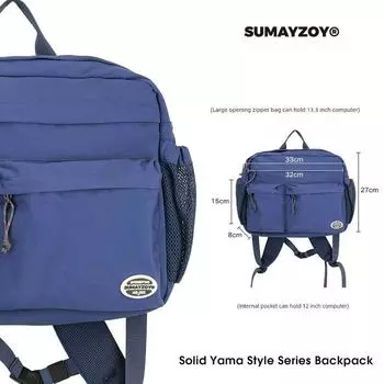 Рюкзак Sumayzoy Женский Мужской Школьный Рюкзак 2025 Новое Поступление Походный Дорожный Стильный Нишевый Стиль Рабочий Рюкзак Marlin Blue