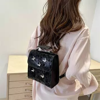 Рюкзак-сумка Niche Design для женщин, лето 2024, новая модная сумка для отдыха и поездок на работу, простая модная сумка через плечо для женщин чёрный