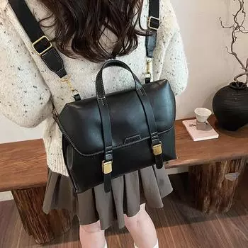 Рюкзак-сумка Niche для женщин, осень-зима 2024, новый модный матовый ретро-портфель, сумка большой вместимости коричневый