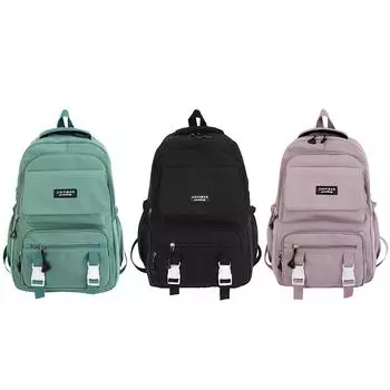 Рюкзак унисекс для колледжа с регулируемым ремнем, рюкзак для колледжа с несколькими карманами, большая вместительная однотонная сумка для отдыха и путешествий, уличная сумка зелёный