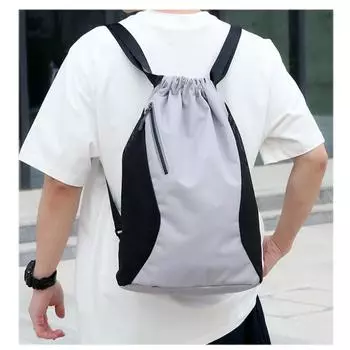 Рюкзак унисекс на шнурке, женский рюкзак на шнурке, мужская водонепроницаемая сумка one size темно-серого