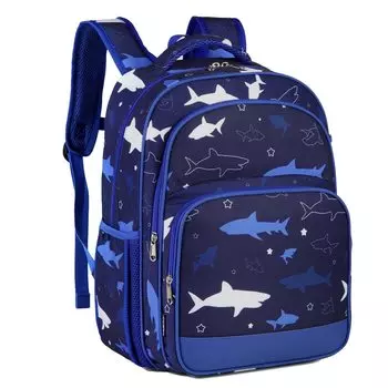 Рюкзак VASCHY для милой сумки для похода в Blue Shark Kids, легкий, дети, детский сад, школа, мальчики, девочки, экскурсии, подарок,