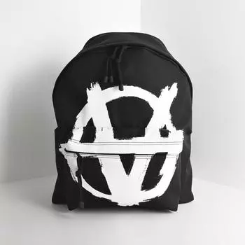 Рюкзак Vetements Anarchy Черный Белый UA52BA640W